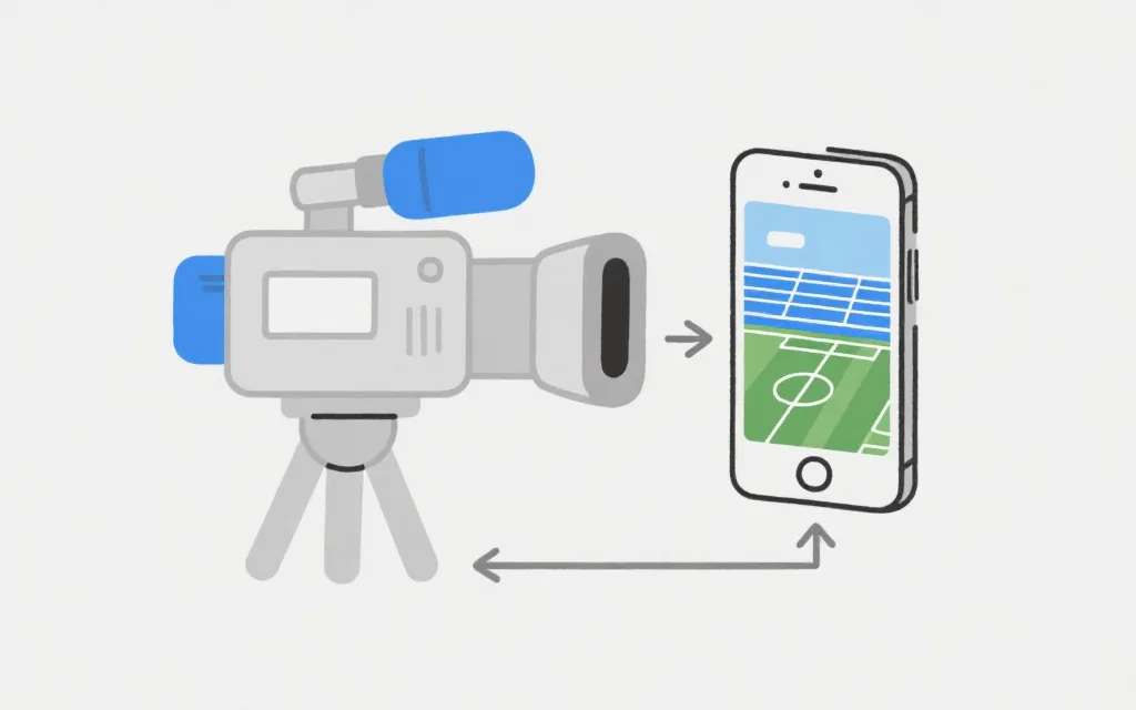 直播信号从球场到手机屏幕的流程示意图